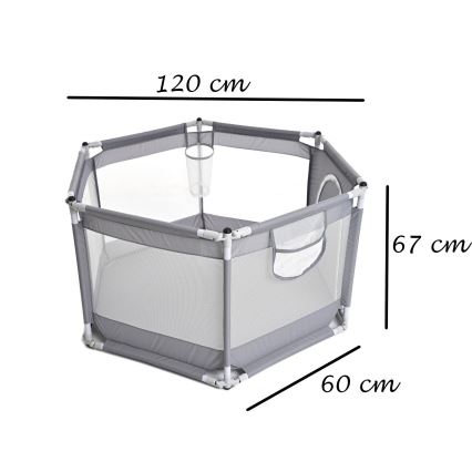 Rotaļu stūrītis 120 cm pelēka