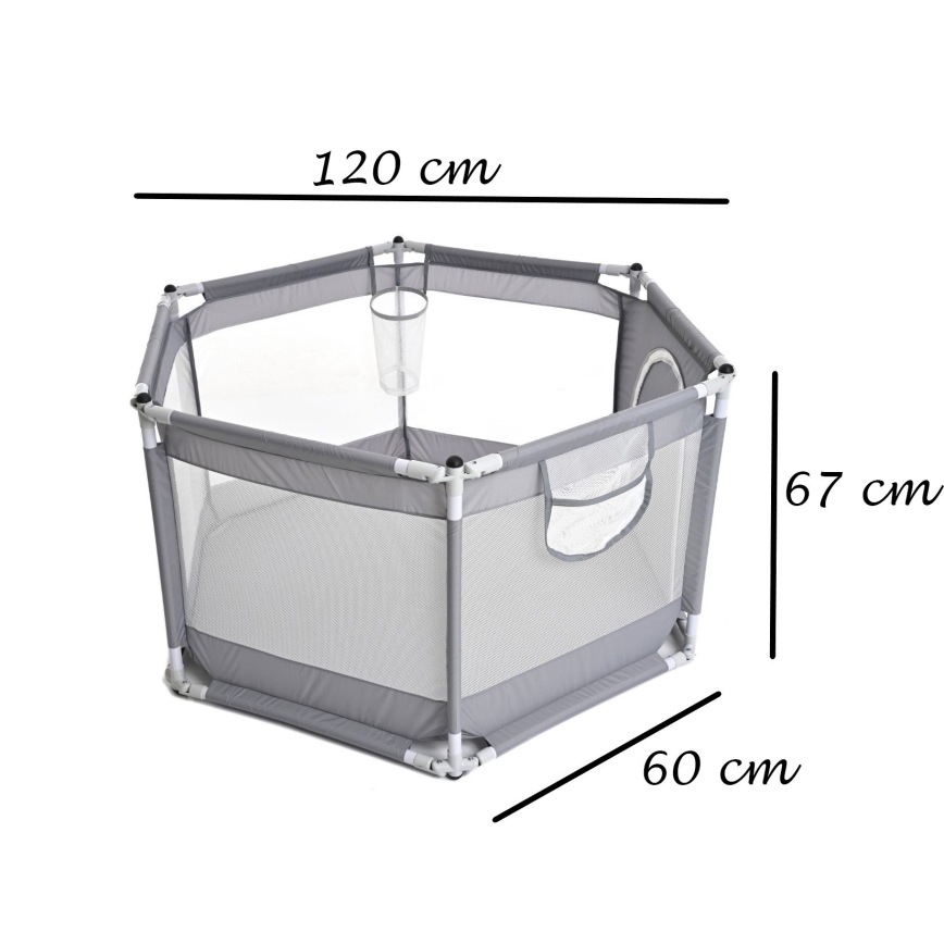 Rotaļu stūrītis 120 cm pelēka