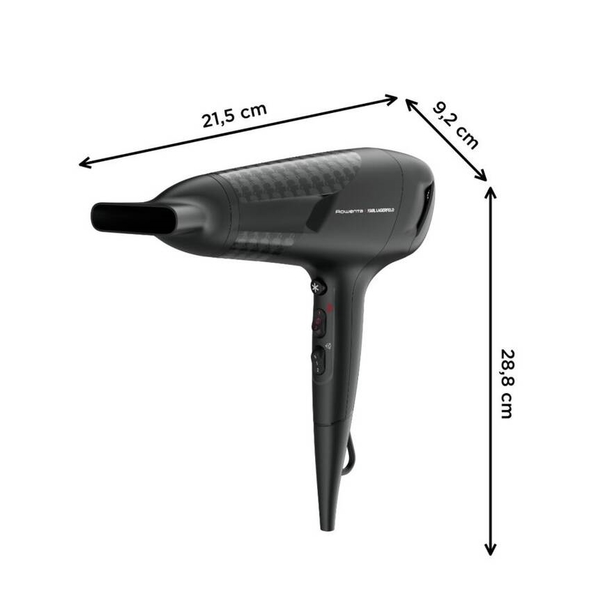 Rowenta - Matu fēns KARL LAGERFELD STUDIO DRY 2100W/230V melna