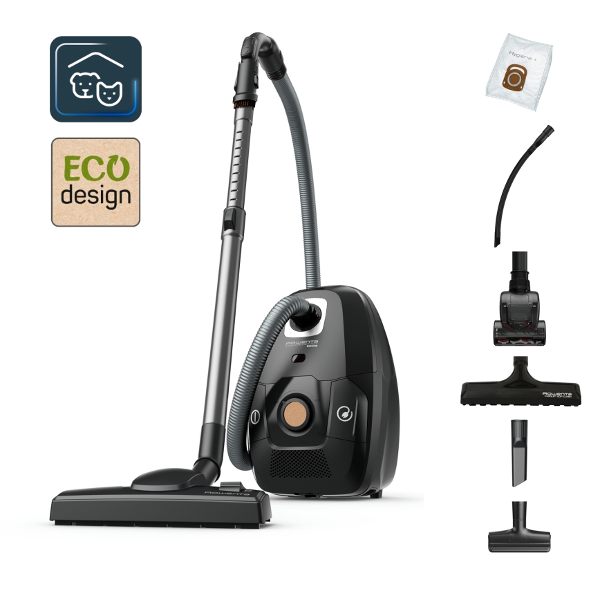 Rowenta - Putekļu sūcējs ar maisu ZAĻŠ FORCE EFFITECH ECO TOTAL CLEAN 400W/230V melna