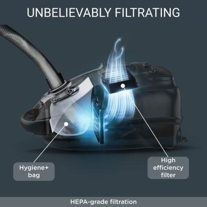 Rowenta - Putekļu sūcējs ar maisiņu SILENCE FORCE ALLERGY+ 4,5l 400W/230V melns/balts