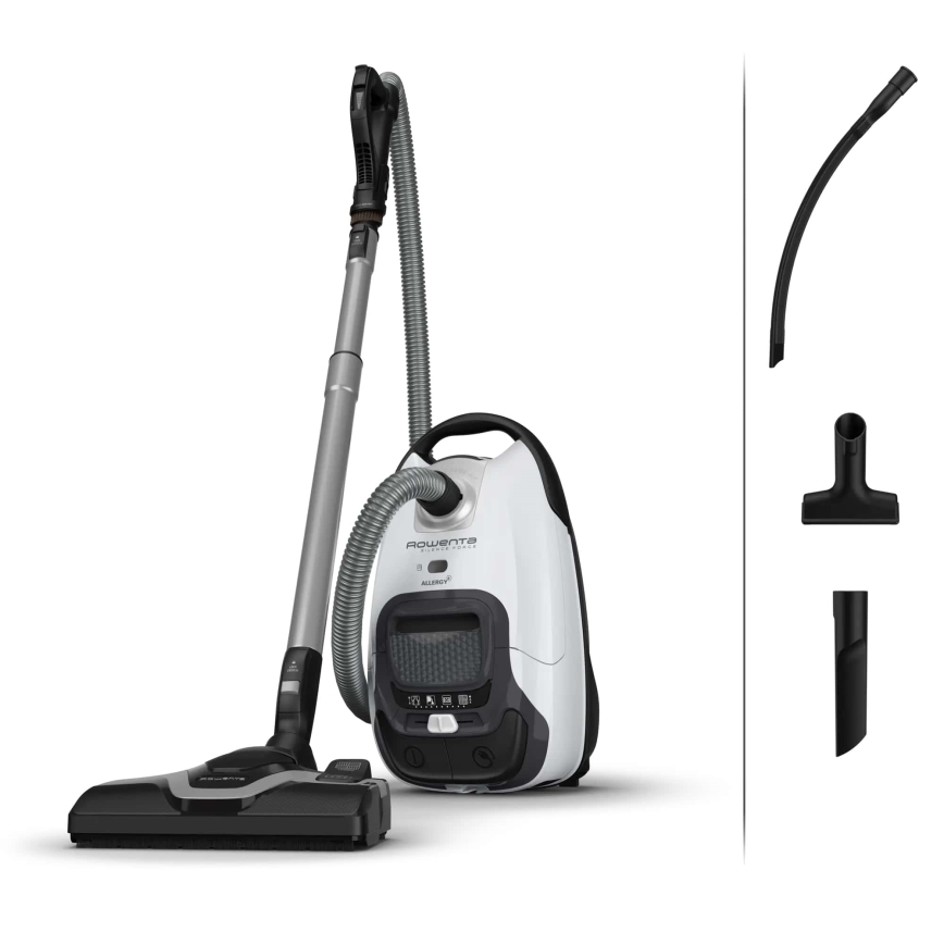 Rowenta - Putekļu sūcējs ar maisiņu SILENCE FORCE ALLERGY+ 4,5l 400W/230V melns/balts