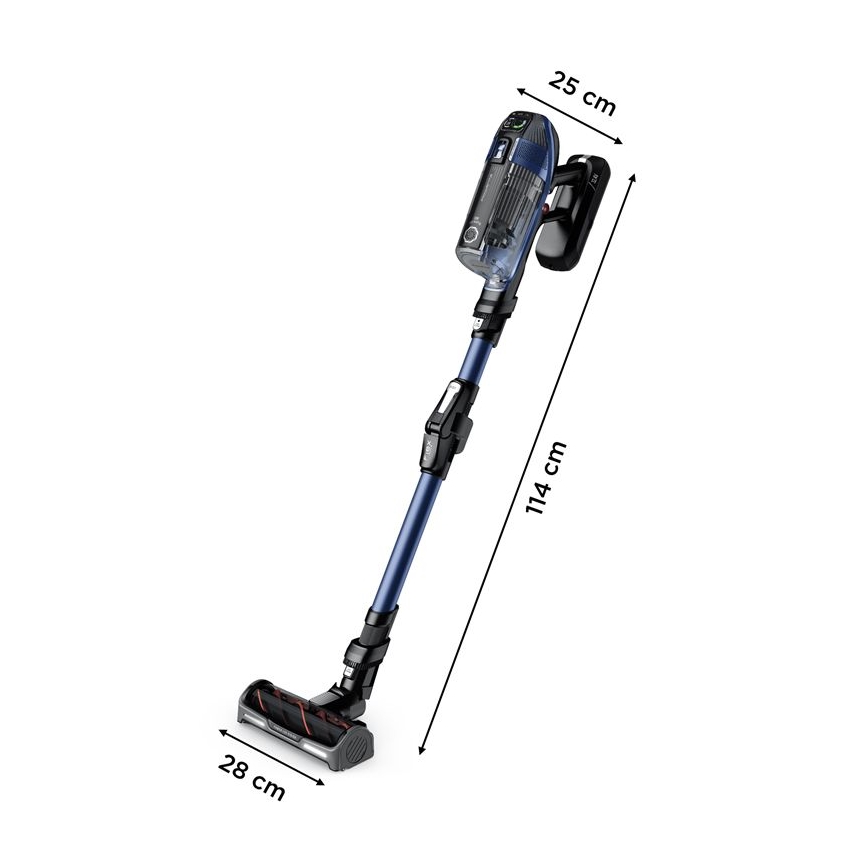 Rowenta - Putekļu sūcējs ar mopu X-FORCE FLEX ANIMAL AQUA AUTO 3in1 480W/32,4V 2500 mAh zila