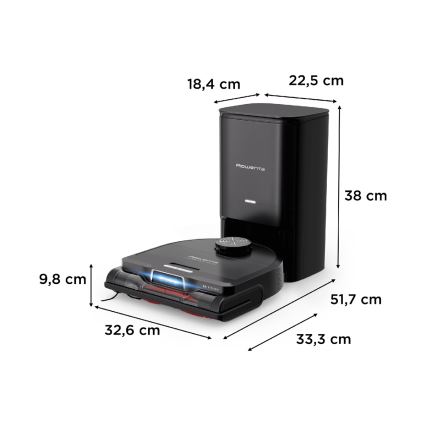 Rowenta - Viedais robota putekļu sūcējs ar mopu X-PLORER S240+ AI Animal & Allergy Wi-Fi 5200 mAh