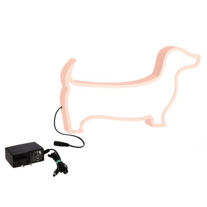 Rozā bērnu galda lampa DOG LED/12W/230V