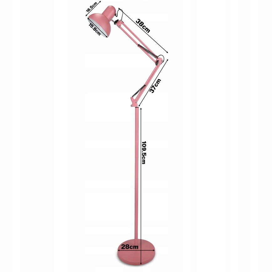Rozā grīdas lampa 1xE27/40W/230V