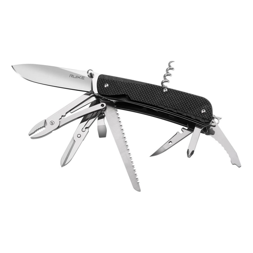 Ruike RULD51 - Daudzfunkcionāls kabatas nazis TREKKER 11,4 cm/17 funkcijas melna