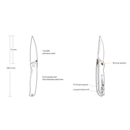 Ruike RUP661B - Saliekams kompakts nazis 16,9 cm melna