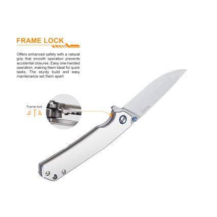 Ruike RUP801SF - Saliekams kabatas nazis 20 cm sudraba