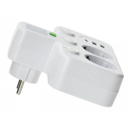 Strāvas sadalītājs ar slēdzi un LED apgaismojumu LINEA PRO 2Z + 3xUSB A/C SCHUKO 4000K balts