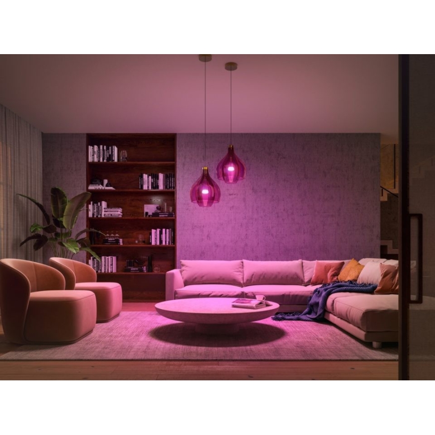 Philips Hue WHITE AND COLOR AMBIANCE sākuma komplekts 2xE27/9W/230V 2000-6500K + Hue Bridge
