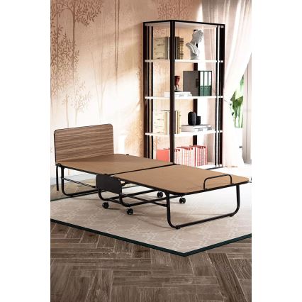 Saliekama metāla vienvietīga gulta ar matraci HERON 80x190 cm balta