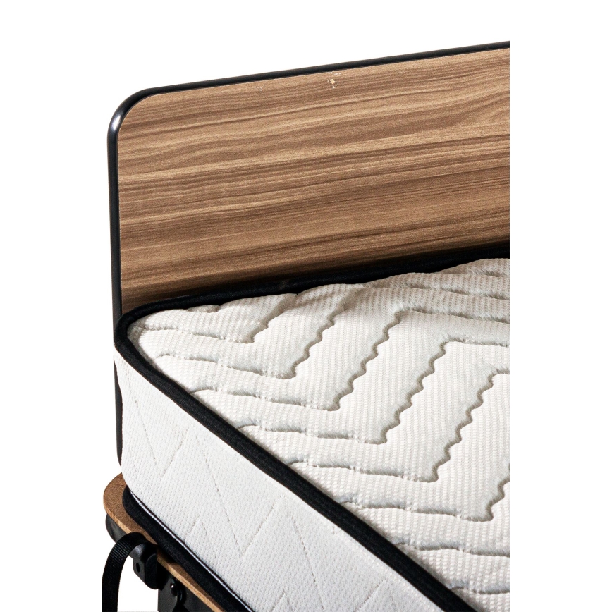 Saliekama metāla vienvietīga gulta ar matraci HERON 80x190 cm balta