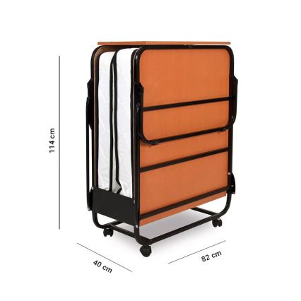 Saliekama metāla vienvietīga gulta ar matraci HERON 80x190 cm balta