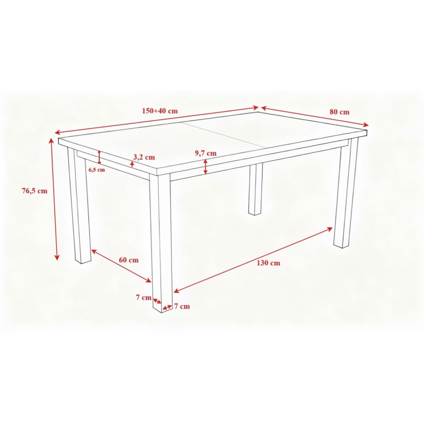 Izvelkams ēdamgalda galds LIAM balts