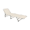 Salokāms regulējams saulkrēsls SUNO 56x190 cm krēmkrāsas