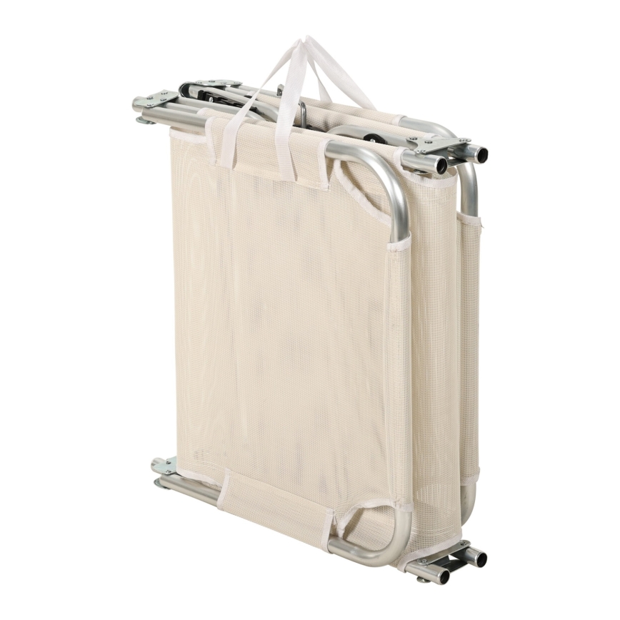 Salokāms regulējams saulkrēsls SUNO 56x190 cm krēmkrāsas