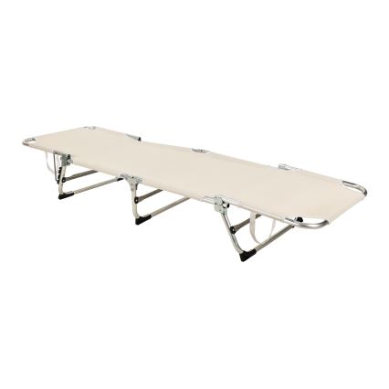 Salokāms regulējams saulkrēsls SUNO 56x190 cm krēmkrāsas