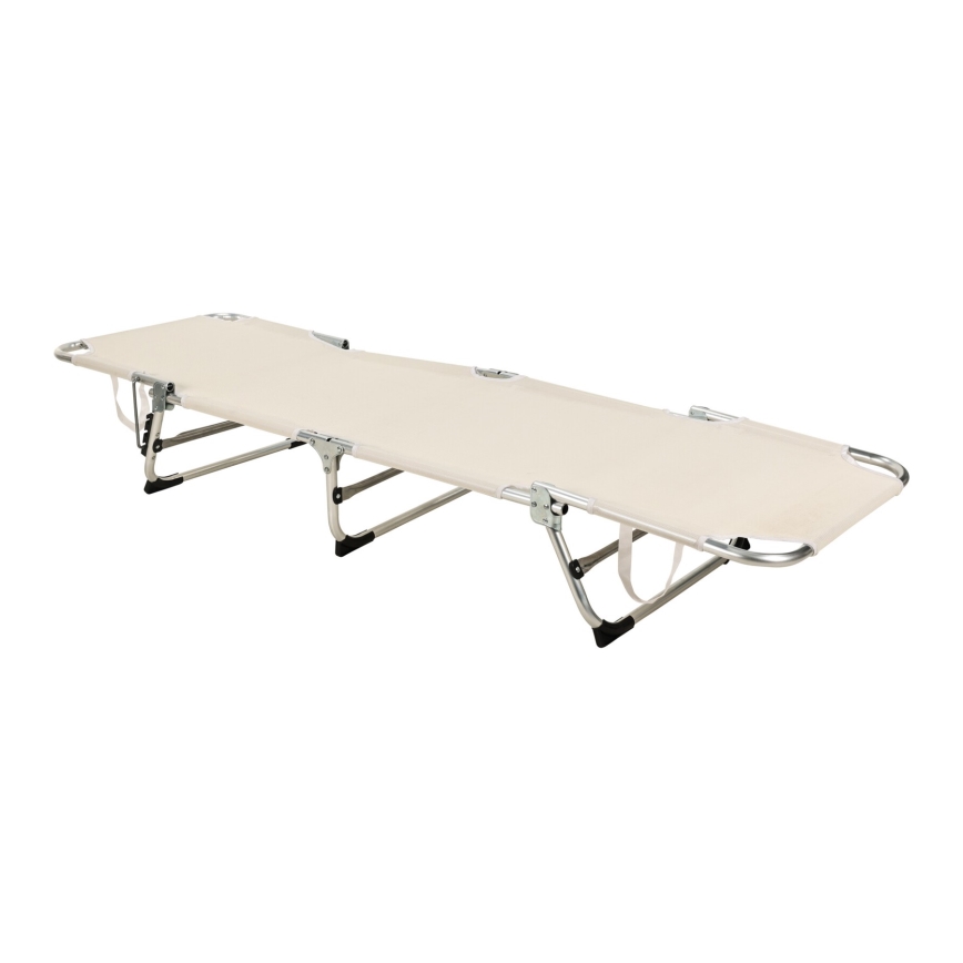 Salokāms regulējams saulkrēsls SUNO 56x190 cm krēmkrāsas