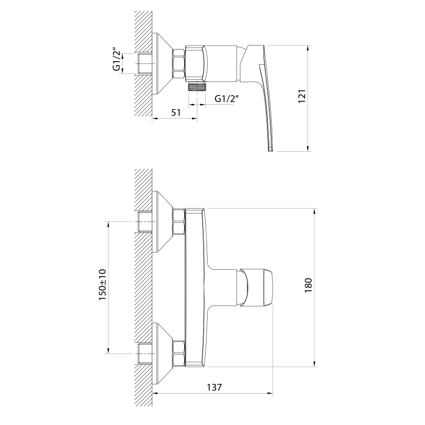 Samona - dušas jaucējkrāns KORANA, spīdīgs hroms