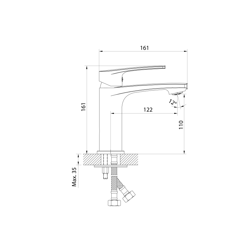 Samona - Izlietnes jaucējkrāns KORANA 16 cm spīdīgs hroms