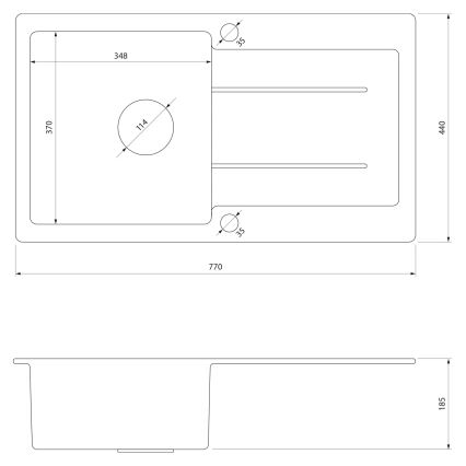 Samona - Virtuves izlietne SAMONA 77x44 cm granīta/bēša