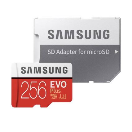 Samsung - MicroSDXC 256GB EVO+ U3 100MB/s + SD adapteris