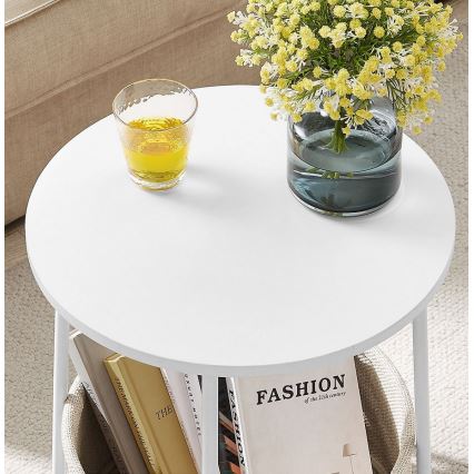 Sānu galdiņš NOIRA balts/gaiši brūns