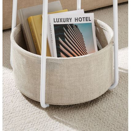 Sānu galdiņš NOIRA balts/gaiši brūns