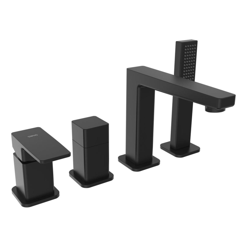 Sapho - 4 caurumu vannas jaucējkrāns TURSI, matēts melns