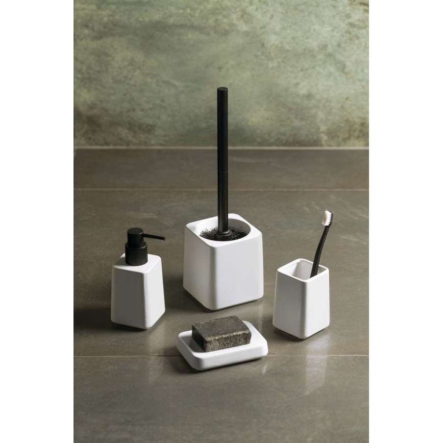 Sapho - 4 daļīgs vannas istabas komplekts, balts/melns