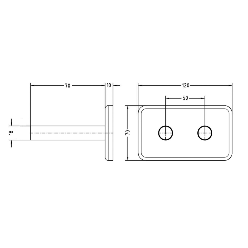 Sapho - Aizsega rozete centrālai pieslēgšanai TWIN, matēta melna