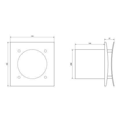 Sapho - Aksiālais ventilators ar taimeri EIRA 15W/230V balts