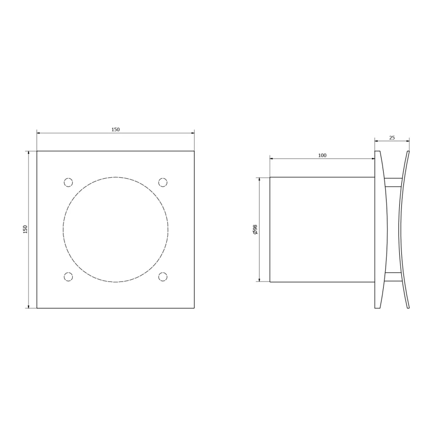 Sapho - Aksiālais ventilators ar taimeri EIRA 15W/230V balts