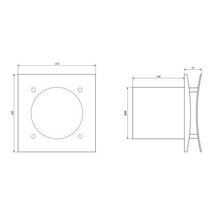 Sapho - Aksiālais ventilators EIRA 15W/230V balts
