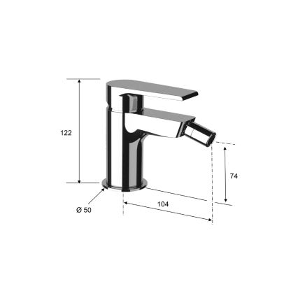 Sapho - Bidē jaucējkrāns KAI 12 cm matēts melns