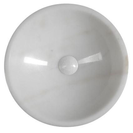 Sapho - BLOK uz virsmas montējamā izlietne Ø 40 cm, marmora/balta