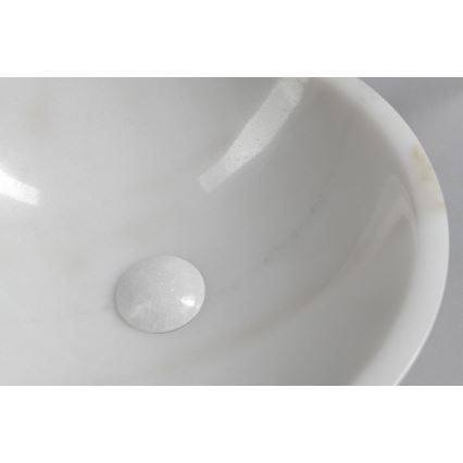 Sapho - BLOK uz virsmas montējamā izlietne Ø 40 cm, marmora/balta