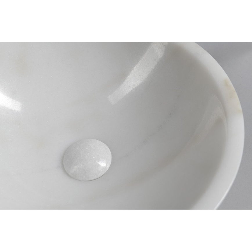 Sapho - BLOK uz virsmas montējamā izlietne Ø 40 cm, marmora/balta