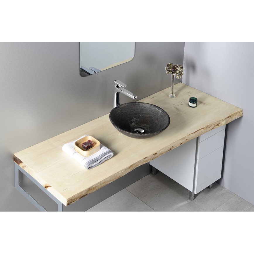 Sapho - BLOK uz virsmas uzstādāma izlietne Ø 40 cm, brūna/akmens