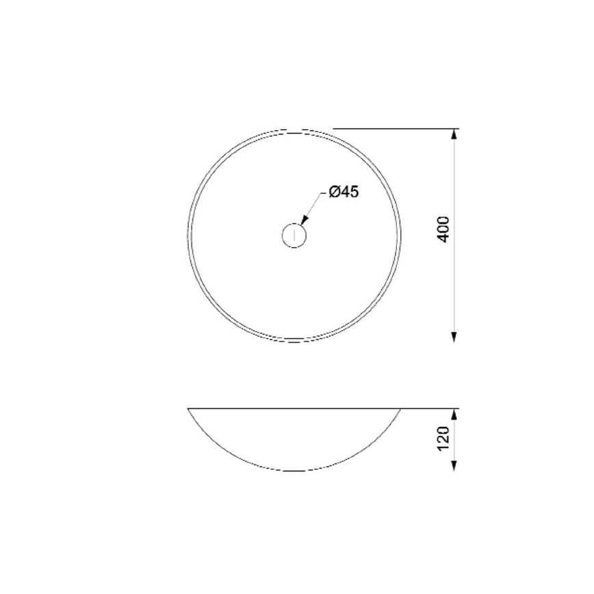 Sapho - BLOK uz virsmas uzstādāma izlietne Ø 40 cm, brūna/akmens