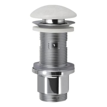 Sapho - Click-Clack izlietnes aizbāžnis BLOK Ø 6,7 cm, marmors/balts