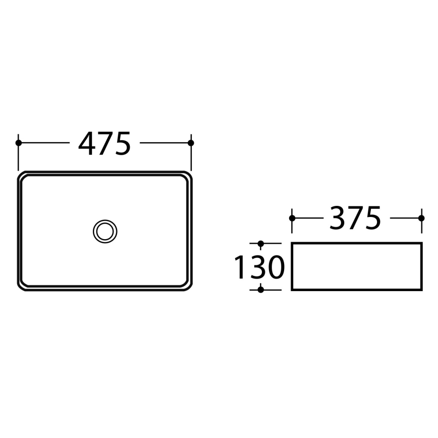 Sapho - DALMA virsmas uzstādāmā izlietne 47,5x37,5 cm keramika/pelēks