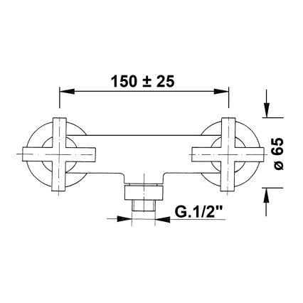 Sapho - Dušas jaucējkrāns AXIA spīdīga hroma apdare