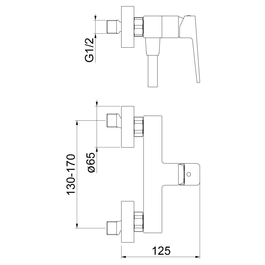 Sapho - Dušas jaucējkrāns TURSI matētā melnā krāsā