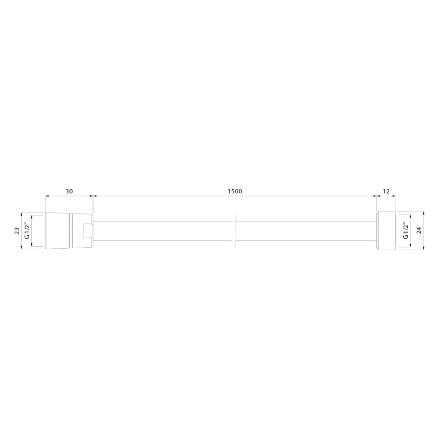 Sapho - dušas šļūtene POWERFLEX 150 cm, matēta melna