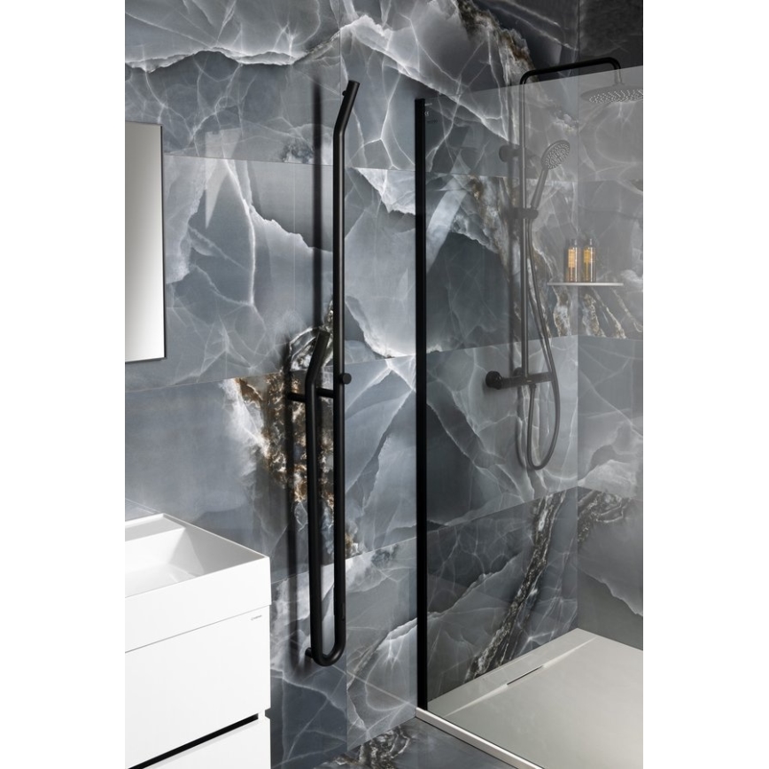 Sapho - Elektrisks dvieļu žāvētājs ar taimeri DUOPASSO 45W 170x12 cm matēta melna