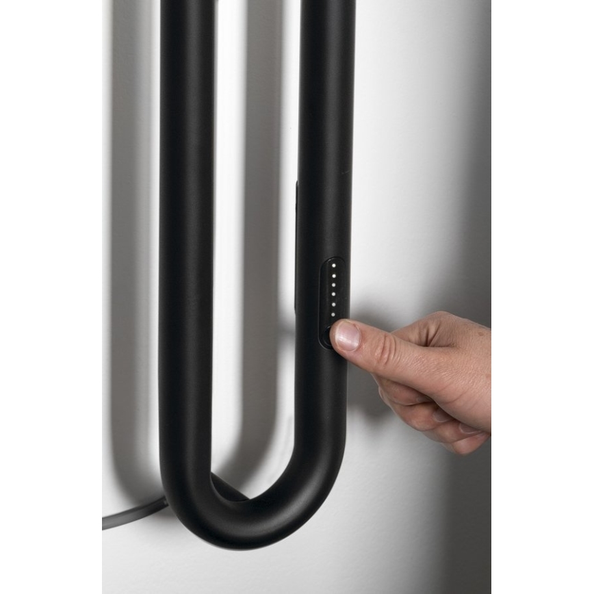 Sapho - Elektrisks dvieļu žāvētājs ar taimeri DUOPASSO 45W 170x12 cm matēta melna
