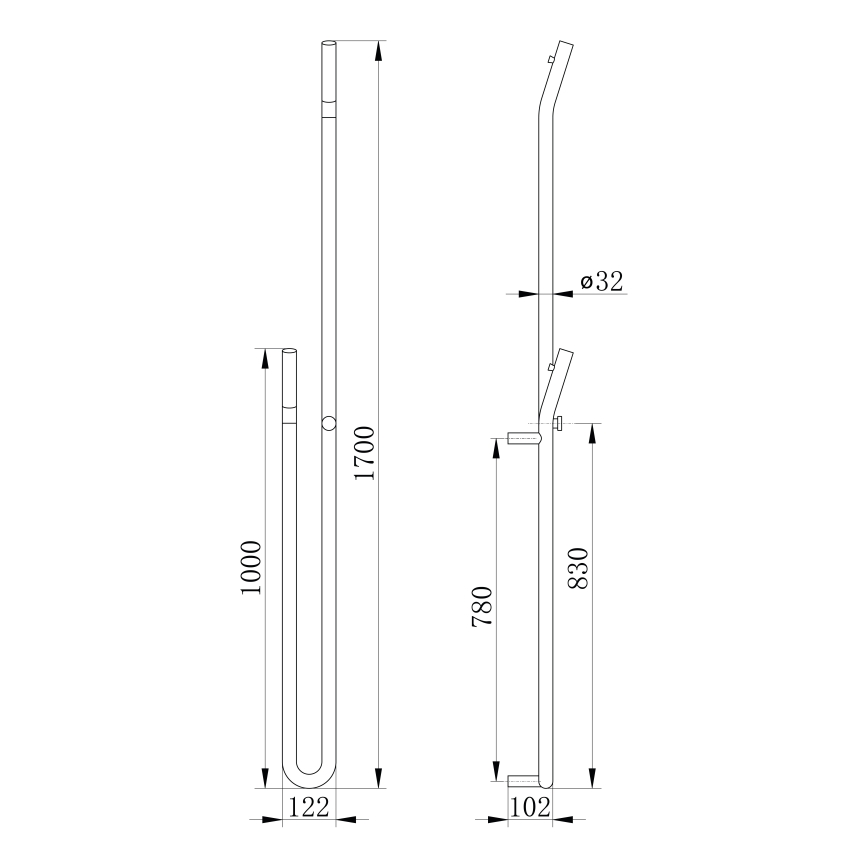 Sapho - Elektrisks dvieļu žāvētājs ar taimeri DUOPASSO 45W 170x12 cm matēta melna