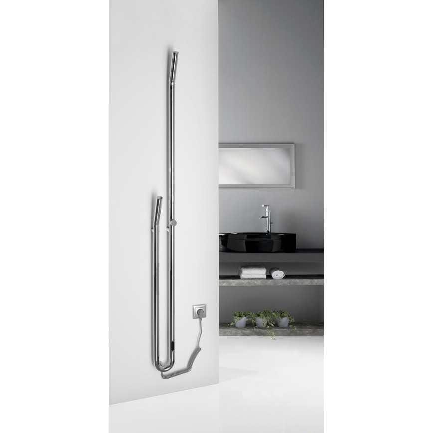Sapho - Elektriskais dvieļu žāvētājs ar taimeri DUOPASSO 45W 170x12 cm spīdīgs hroms